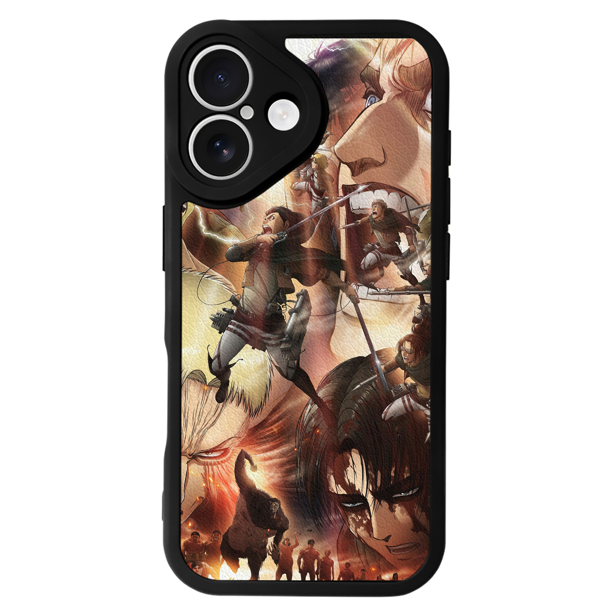 （画像用） 進撃の巨人 Attack on Titan 【iPhone 16シリーズ対応】シリコンスマホケース（レザー調） 材質：シリコン